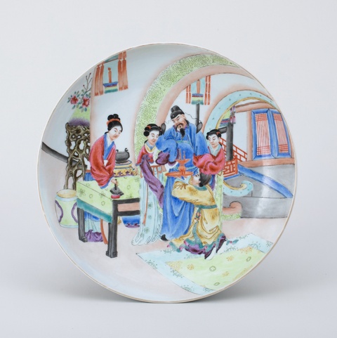 古玩陶瓷粉彩盤真品鑒賞圖