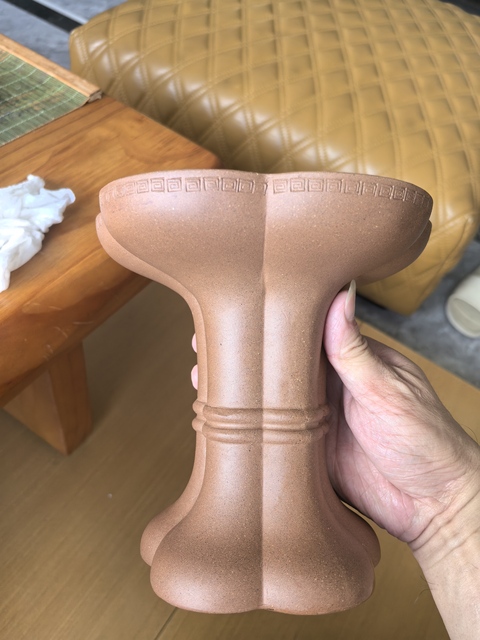 古玩陶瓷鐵畫(huà)軒制款高足貢盤真品鑒賞圖