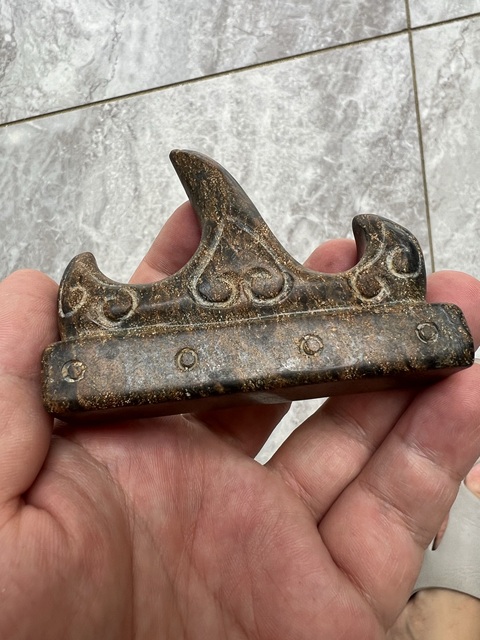 古玩雜項松鶴圖硯真品鑒賞圖