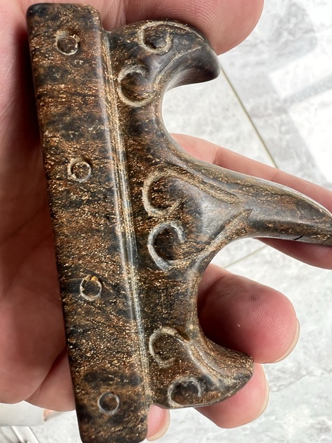 古玩雜項松鶴圖硯真品鑒賞圖