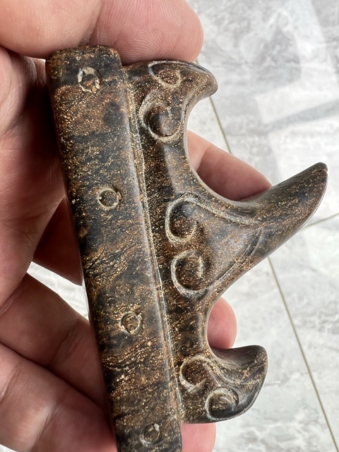 古玩雜項松鶴圖硯真品鑒賞圖
