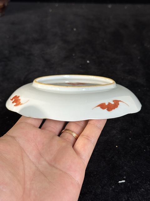 古玩陶瓷福壽紋粉彩盤真品鑒賞圖