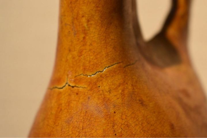 古玩陶瓷遼黃釉皮囊壺真品鑒賞圖