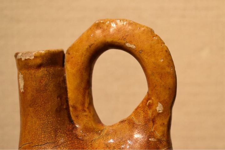 古玩陶瓷遼黃釉皮囊壺真品鑒賞圖