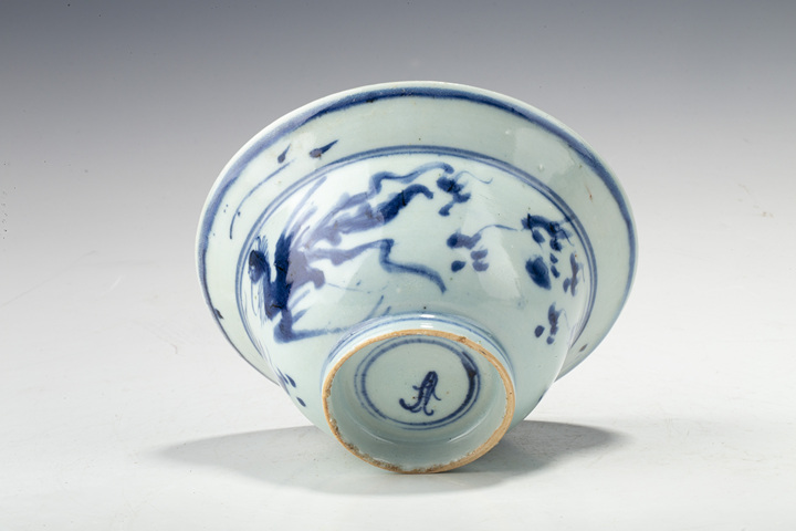 古玩陶瓷清早·青花龍鳳紋折沿碗拍賣，當前價格236元