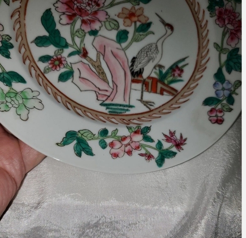 古玩陶瓷花鳥紋盤真品鑒賞圖