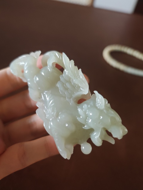古玩玉器玉麒麟一對真品鑒賞圖
