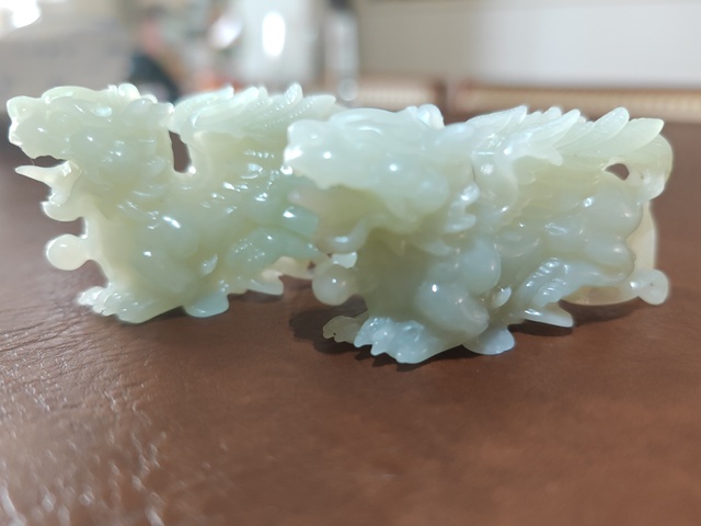 古玩玉器玉麒麟一對真品鑒賞圖
