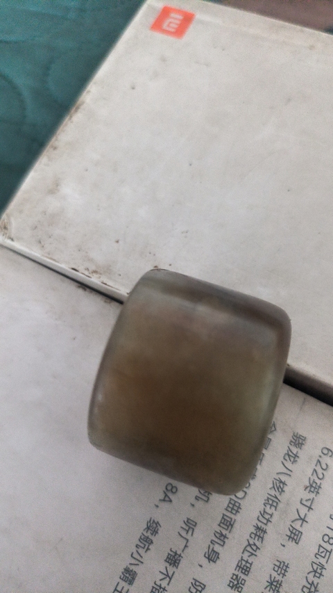 古玩玉器岫玉雕“素紋扳指”真品鑒賞圖