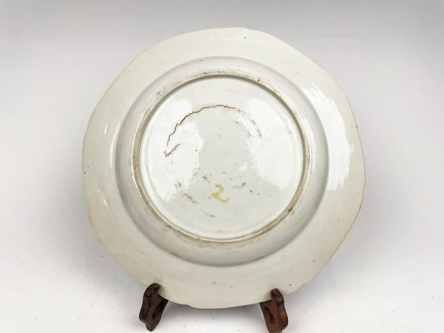 古玩陶瓷清乾隆·漿胎青花山水樓閣人物八方盤拍賣，當前價格128元