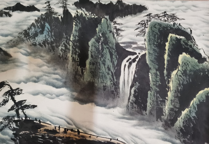 古玩字畫李可染大師弟子已故中央美院教授張憑山水拍賣,當前價格20000元