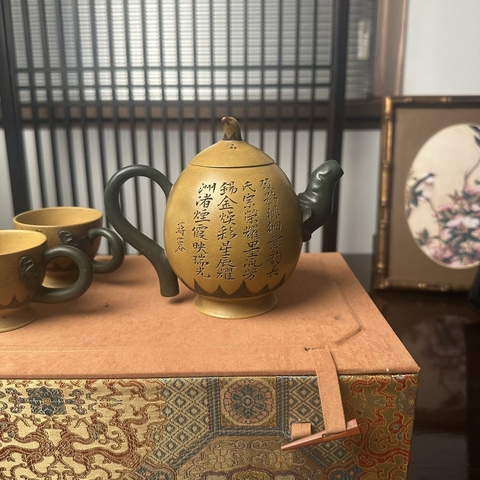 古玩雜項荷葉套組真品鑒賞圖