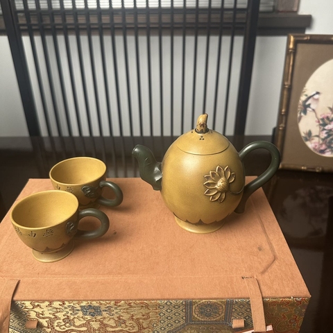 古玩雜項荷葉套組真品鑒賞圖