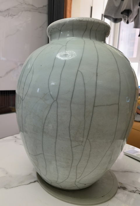 古玩陶瓷哥釉太白罐真品鑒賞圖