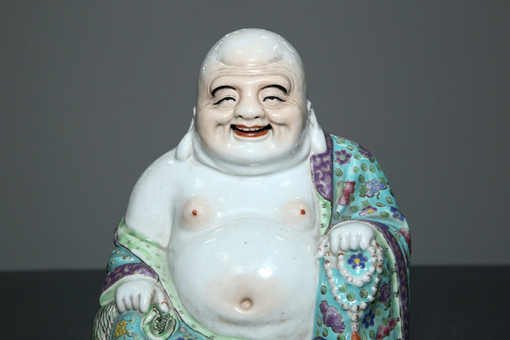 古玩陶瓷民國·粉彩彌勒造像真品鑒賞圖