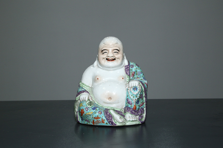 古玩陶瓷民國·粉彩彌勒造像真品鑒賞圖