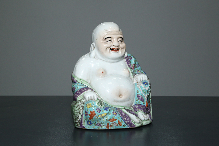 古玩陶瓷民國·粉彩彌勒造像真品鑒賞圖