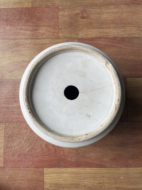 古玩陶瓷花鳥紋粉彩圈足筒式香爐(花盆)真品鑒賞圖