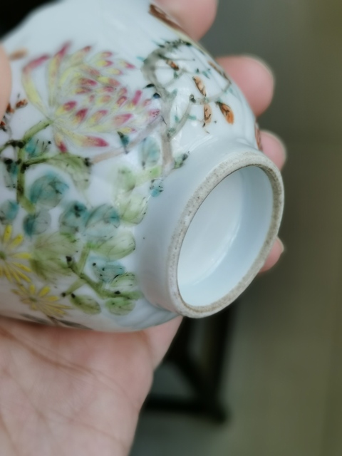 古玩陶瓷花鳥紋淺絳彩杯真品鑒賞圖