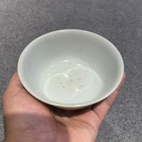 古玩陶瓷富貴大吉圖粉彩茶圓真品鑒賞圖