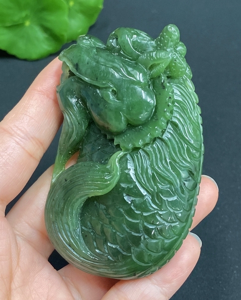 古玩玉器和田玉雕魚化龍把件(帶珠寶機構鑒定證書)拍賣,當前價格1500元