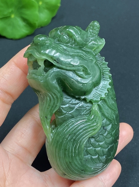 古玩玉器和田玉雕魚化龍把件(帶珠寶機構鑒定證書)拍賣,當前價格1500元