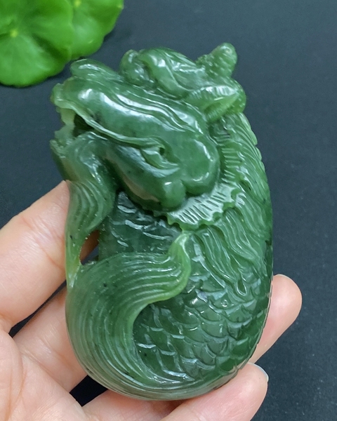古玩玉器和田玉雕魚化龍把件(帶珠寶機構鑒定證書)拍賣,當前價格1500元