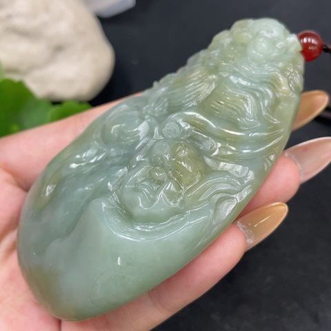古玩玉器天然和田玉鐘馗雕刻把件(帶珠寶機(jī)構(gòu)鑒定證書)拍賣，當(dāng)前價(jià)格880元