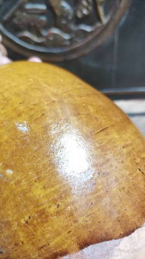 古玩陶瓷黃釉長頸瓶真品鑒賞圖