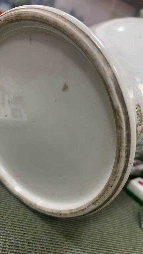 古玩陶瓷粉彩安居樂業圖觀音瓶真品鑒賞圖