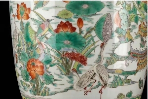 古玩陶瓷花鳥紋五彩棒槌瓶真品鑒賞圖
