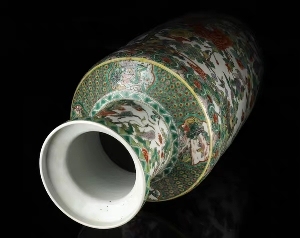 古玩陶瓷花鳥紋五彩棒槌瓶真品鑒賞圖