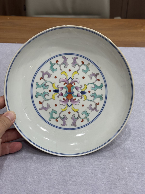 古玩陶瓷清乾隆 粉彩盤真品鑒賞圖