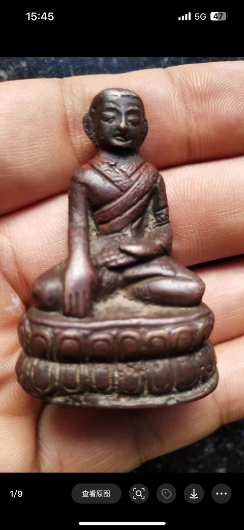 古玩銅器上師像真品鑒賞圖