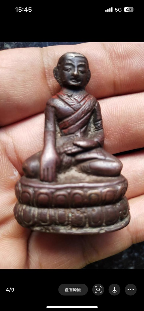 古玩銅器上師像真品鑒賞圖