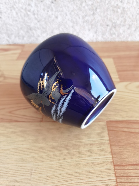 古玩陶瓷藍釉描金花鳥紋罐拍賣,當前價格220元