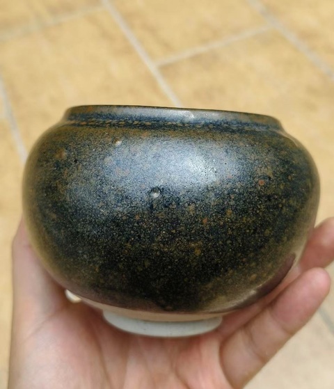 古玩陶瓷磁州窯窯變黑釉茶入真品鑒賞圖