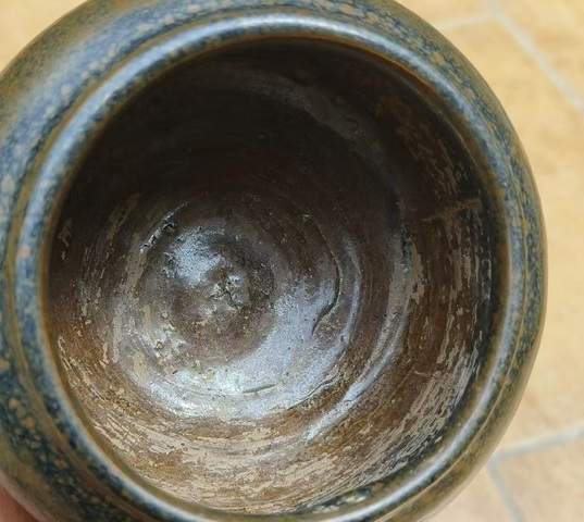 古玩陶瓷磁州窯窯變黑釉茶入真品鑒賞圖