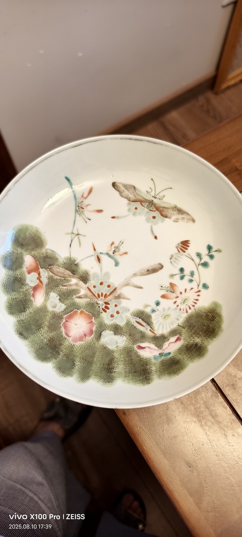 古玩陶瓷粉彩盤真品鑒賞圖