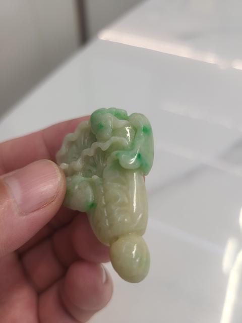 古玩玉器翡翠白菜真品鑒賞圖