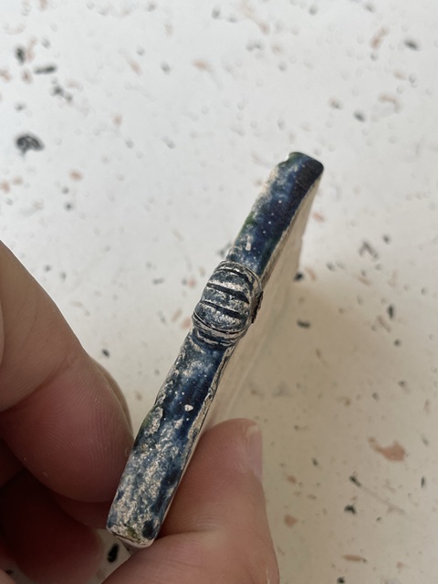 古玩陶瓷藍綠彩真品鑒賞圖
