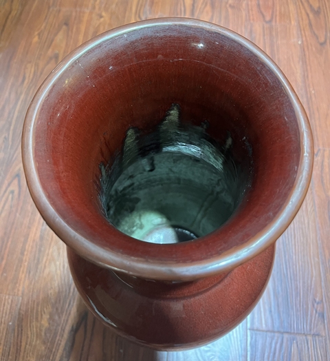 古玩陶瓷紅釉瓶真品鑒賞圖