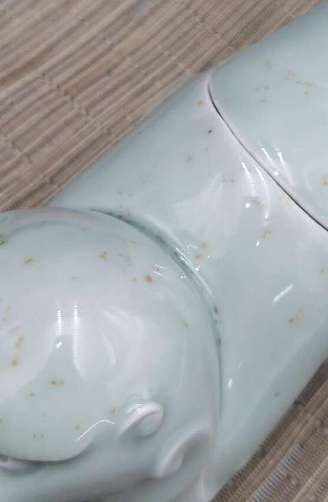 古玩陶瓷日本古平戶燒白瓷獅子香爐真品鑒賞圖