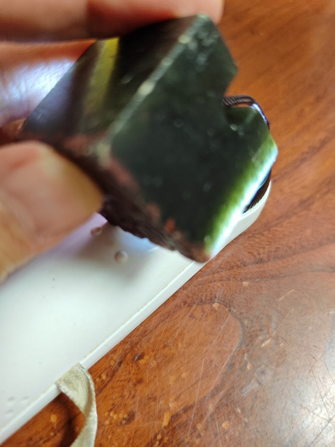 古玩玉器艾葉綠石印章真品鑒賞圖