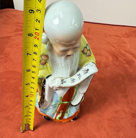 古玩陶瓷壽星塑像真品鑒賞圖