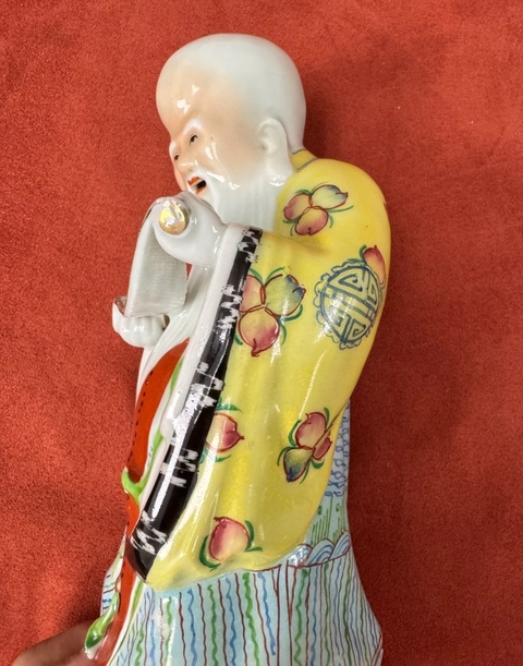 古玩陶瓷壽星塑像真品鑒賞圖