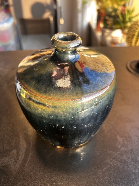 古玩陶瓷明代磁州窯兔毫矮腳梅瓶（兔毫）拍賣，當前價格168元