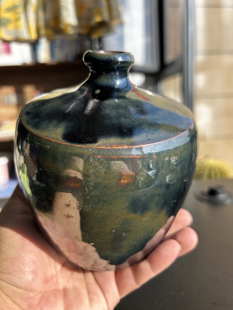 古玩陶瓷明代磁州窯兔毫矮腳梅瓶（兔毫）拍賣，當前價格168元