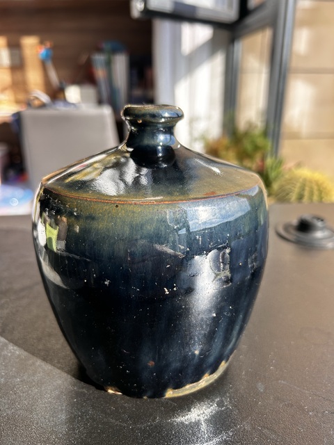 古玩陶瓷明代磁州窯兔毫矮腳梅瓶（兔毫）拍賣，當前價格168元