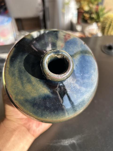 古玩陶瓷明代磁州窯兔毫矮腳梅瓶（兔毫）拍賣，當前價格168元